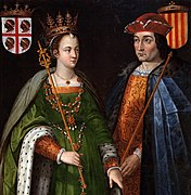 Petronilla of Aragon, and Ramon Berenguer IV, Count of Barcelona depicted later in a 16th-century painting