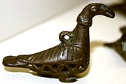 Figurine d'oiseau en bronze datée entre les IIIe et IIe millénaires av. J.-C. appartenant à l'époque des Mannéens découverte à Nakhitchevan.