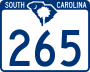 South Carolina Highway 265 marker