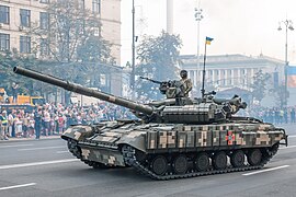T-64 main battle tank in Ukraine on parade