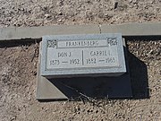 The grave site of Don Juan Frankenberg (1873–1952) and his wife Carrie I. Frankenberg (1882–1963).