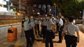 The large number of police officers on guard at the Tin Sum Police Station