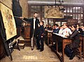 Image 38Albert Bettannier's 1887 painting La Tache noire depicts a child being taught about the "lost" province of Alsace-Lorraine in the aftermath of the Franco-Prussian War – an example of how European schools were often used in order to inoculate Nationalism in their pupils. (from School)