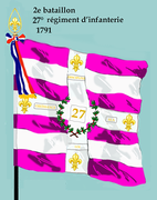 Drapeau du 2e bataillon du 27e régiment d'infanterie de ligne de 1791 à 1793