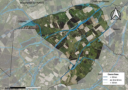 Carte orthophotographique de la commune en 2016.