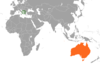 Location map for Albania and Australia.