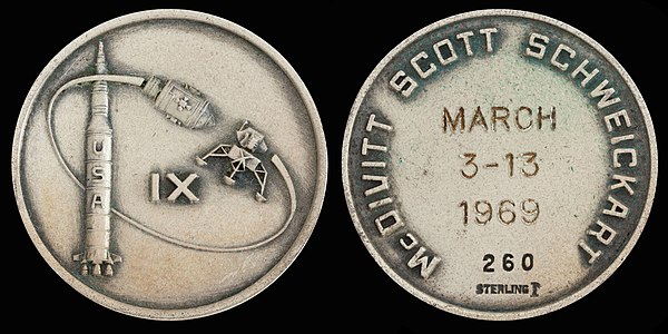 Robbins medallion of Apollo 9, by the Robbins Company