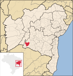 Localização de Palmas de Monte Alto na Bahia