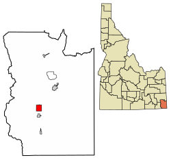 Location of Paris in Bear Lake County, Idaho.