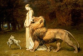 Una and the Lion by Briton Rivière, 1880
