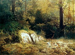 Forest landscape with a deer (1875)