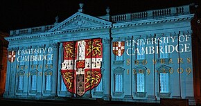 Light show on the Senate House, for the 800th anniversary of the foundation of the university