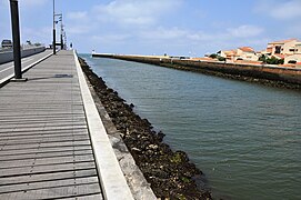 Passe du Boucarot (Capbreton), vue vers l'océan.