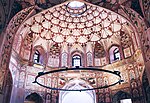 The 17th-century Shahi Hammam in Lahore, Pakistan, is elaborately decorated with Mughal-era frescoes.