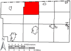 Location of Chesterfield Township in Fulton County