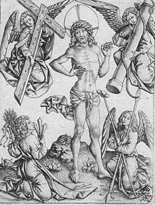 Christ as Man of Sorrows between Four Angels