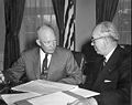 President Dwight D. Eisenhower with AEC chair Lewis Strauss in 1954