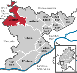 Läget för Eppstein i Main-Taunus-Kreis