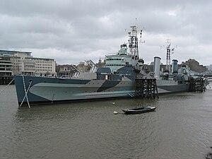 HMS Belfast på Themsen.