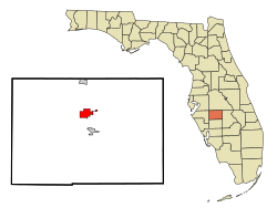 Location in Hardee County and the state of Florida