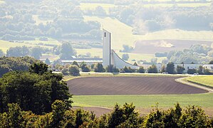 Sicht von Norden von einer Autobahnbrücke der A9