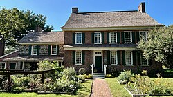 The James and Ann Whitall House on the Red Bank Battlefield, where the Revolutionary War's Battle of Red Bank was fought on October 22, 1777
