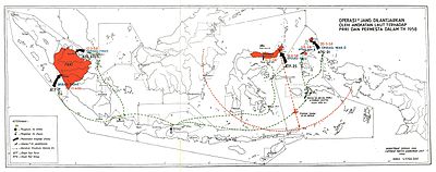 Map of Indonesian Navy activities against the rebellion