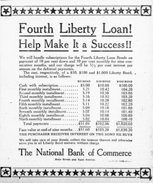 Image of advertisement for the sale of Liberty Bonds