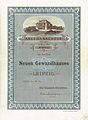 Bond for the funding of the second Gewandhaus in Leipzig, issued 1 July 1884 by Giesecke+Devrient.[1]