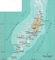 Political map of the islands of Palau