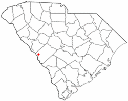 Location of Clearwater, South Carolina