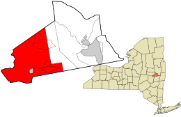 Location in Schenectady County and the state of New York.