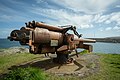 Canon naval britannique de la Seconde Guerre mondiale à la forteresse de Skansin, à Tórshavn.