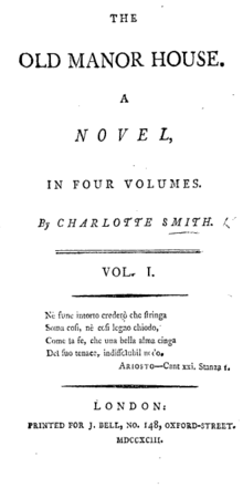 The Old Manor House: A Novel, in Four Volumes.