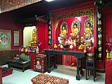 Altar of Chun Chu Temple, featuring The Three Buddhas.