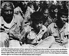 Iranian POWs, including child soldiers, captured during the Iran-Iraq War (1988)