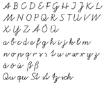 Alphabet sample of German "Vereinfachte Ausgangsschrift"