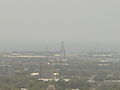 Distant view of the Port of The Americas from Vigia hill