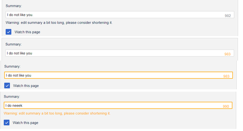 shows long edit summary warnings from a javascript