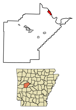 Location of Dardanelle in Yell County, Arkansas.