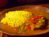 カレーとサフランライス