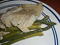 Baked fillet with asparagus