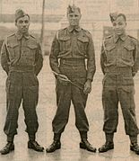 Warrant Officer and NCOs of the Bermuda Militia Artillery with field service caps at St. David's Battery, ca. 1944.
