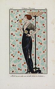 Evening dress from the Journal des Dames et des Modes, illustrated by George Barbier (1913), Chester Beatty Library, Dublin