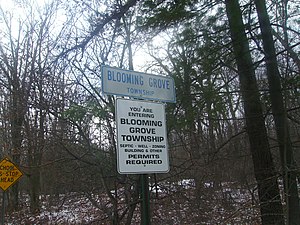 Signs along PA 739 entering Blooming Grove Township