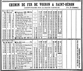 Horaires de la ligne en mai 1914