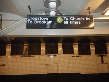 G trains go south to Church Avenue, the opposite terminal