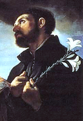 הקדוש פרנסיסקו חאווייר, יוזם הקמת האנקוויזיציה של גואה – פרט מתוך תמונה שצייר גוארצ'ינו (ג'ובני פרנצ'סקו ברביירי)