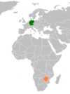 Location map for Germany and Zimbabwe.