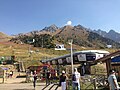 Gondola road from Shymbulak (2260 m) to Talgar pass (3200 m) in summer